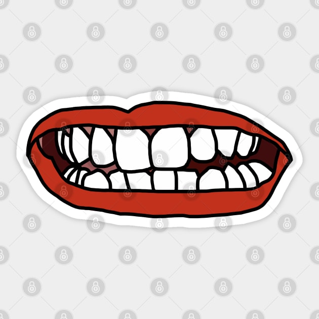 Natural Teeth Red Lips Mouth Sticker by ellenhenryart